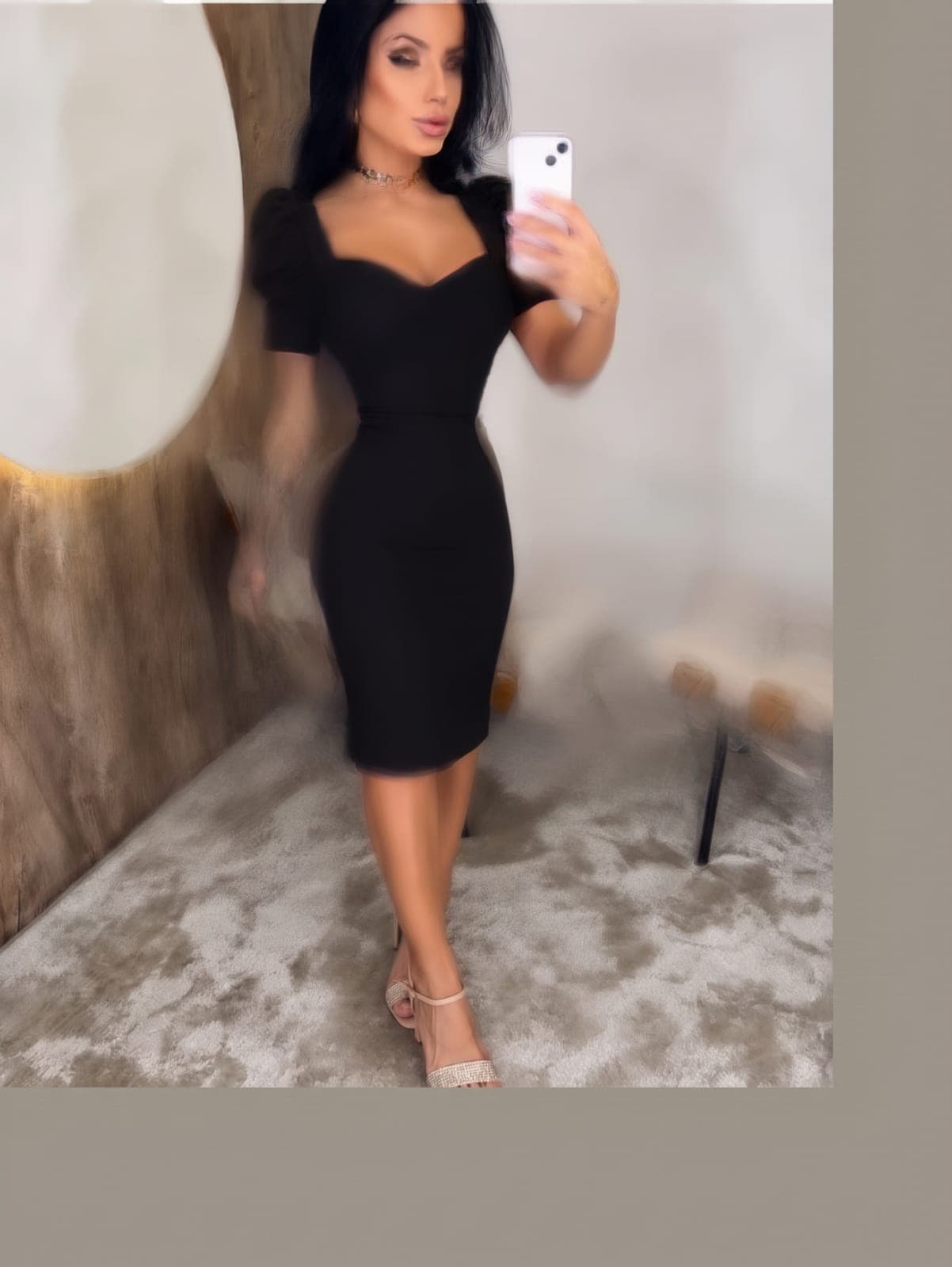 Vestido mid malha 3D